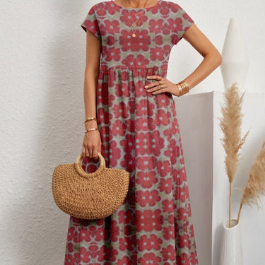 Aurelia™ — Timeless Grace Floral Midi Dress