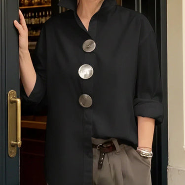 Rosaline | Statement Button Stand Collar Blouse