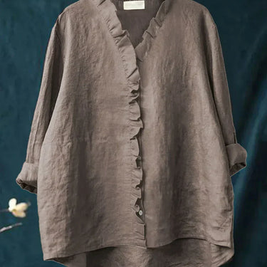 Lily | Casual Shirt with Ruffles in Cotton and Linen