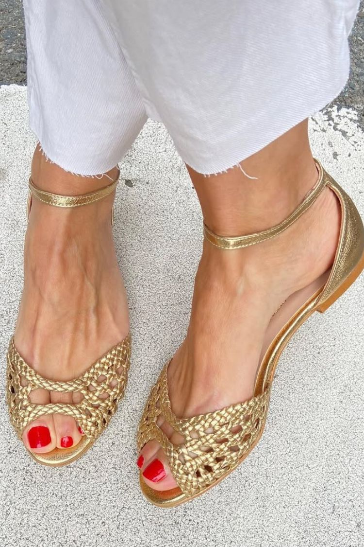 Isadora™ | Gold Braided Sandals