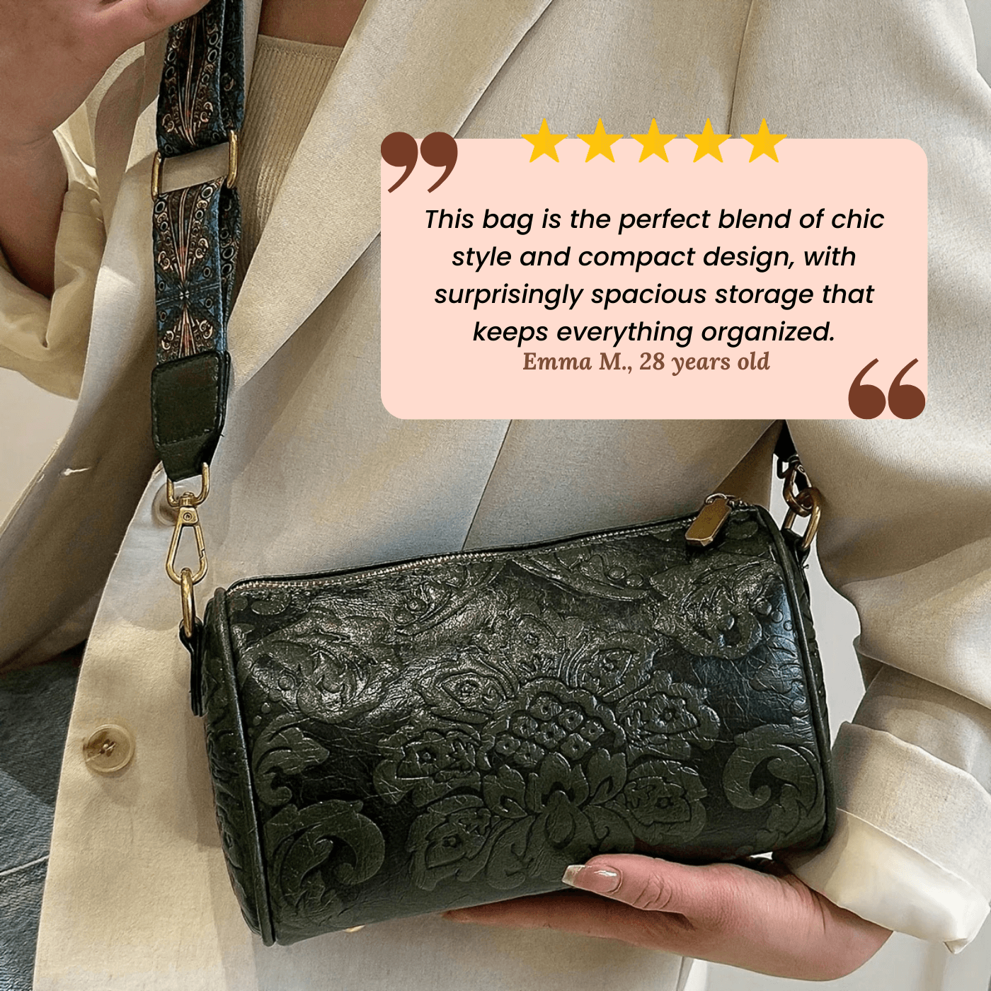 Jessica's Floral Elegance | Shoulder Bag