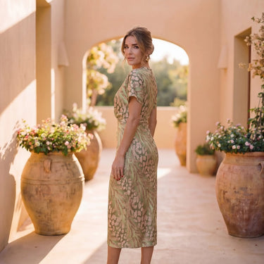 Jasmine | Elegant Twist-Waist Midi Dress