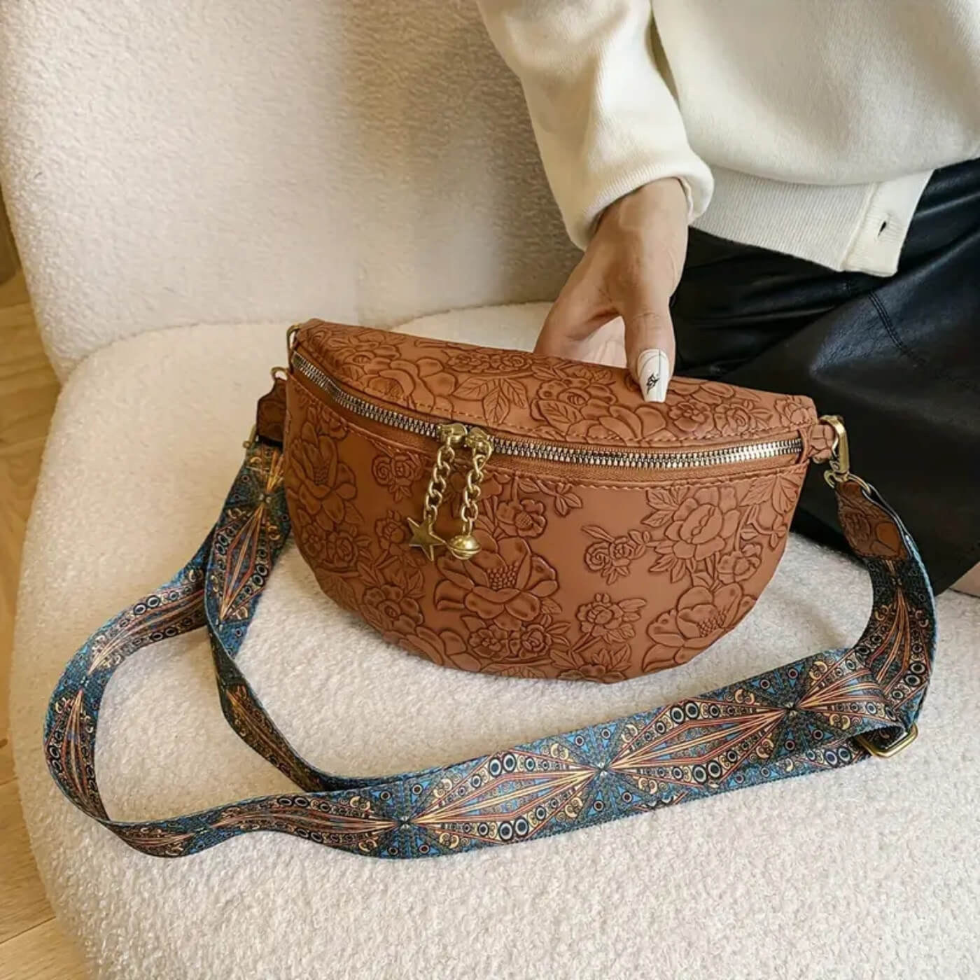 Filomena's Embossed Charm | Crossbody Bag