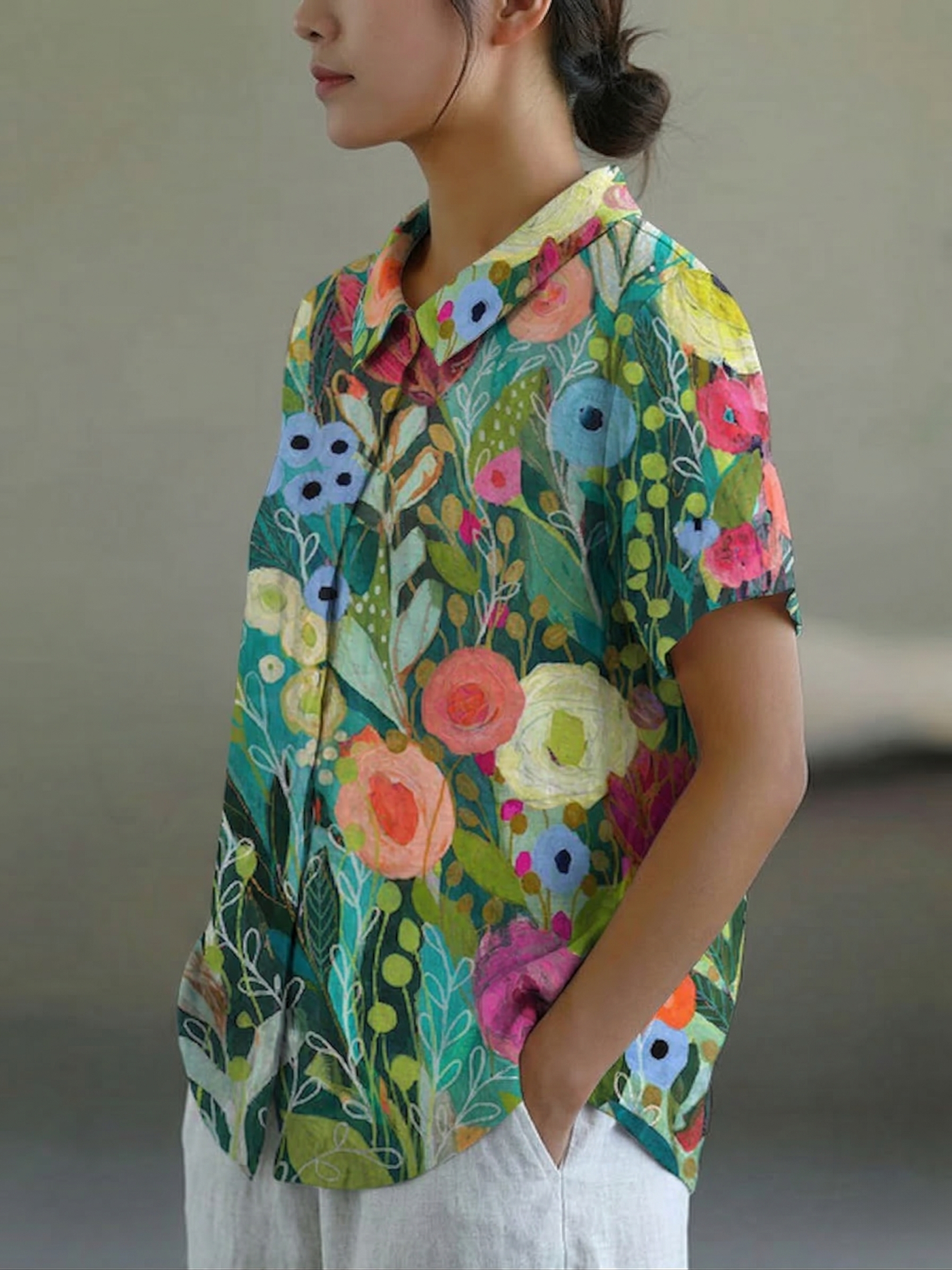 Daisy | Watercolor Floral Shirt