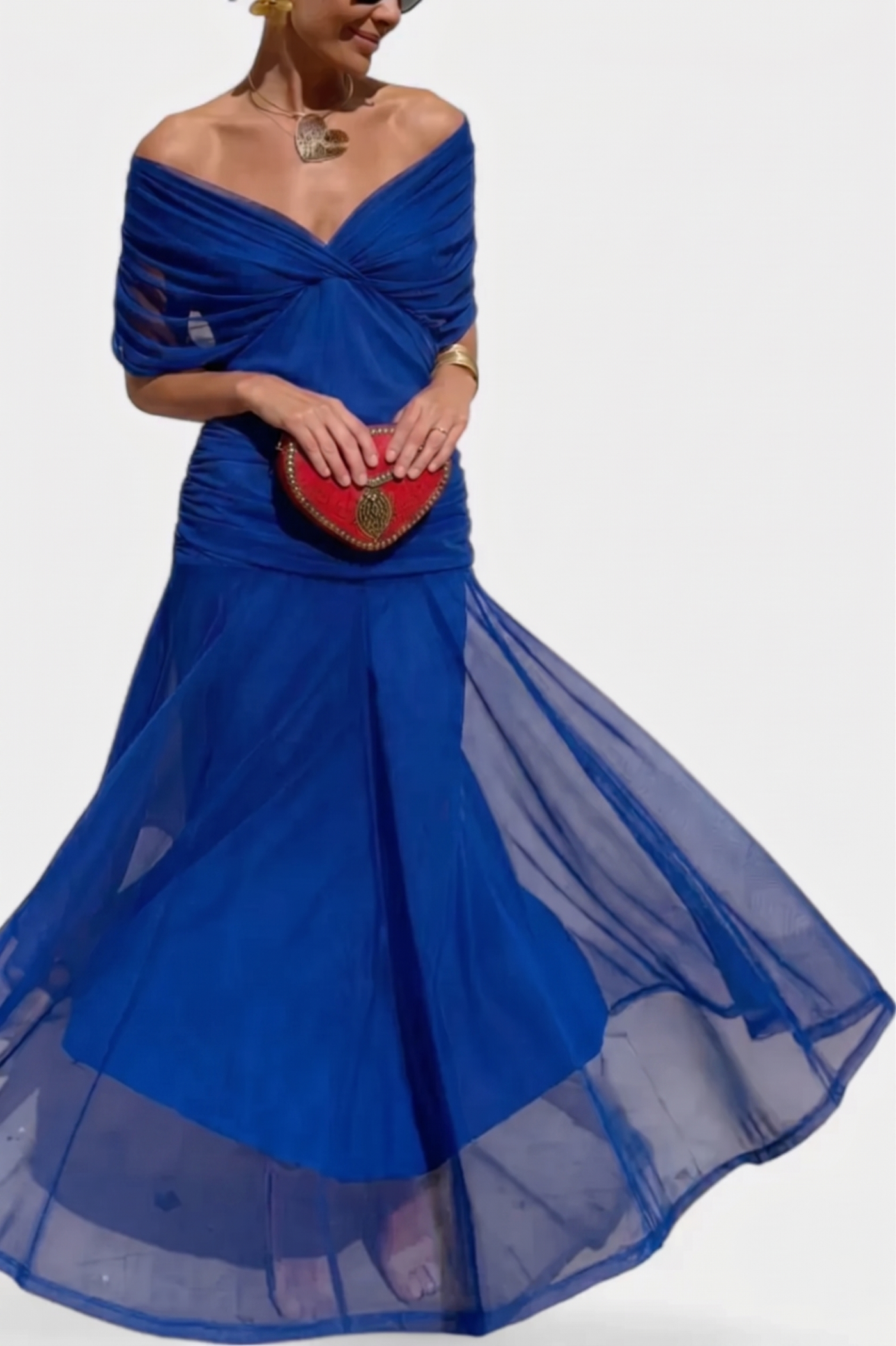 Florendra | Long Floral V Neck Dress