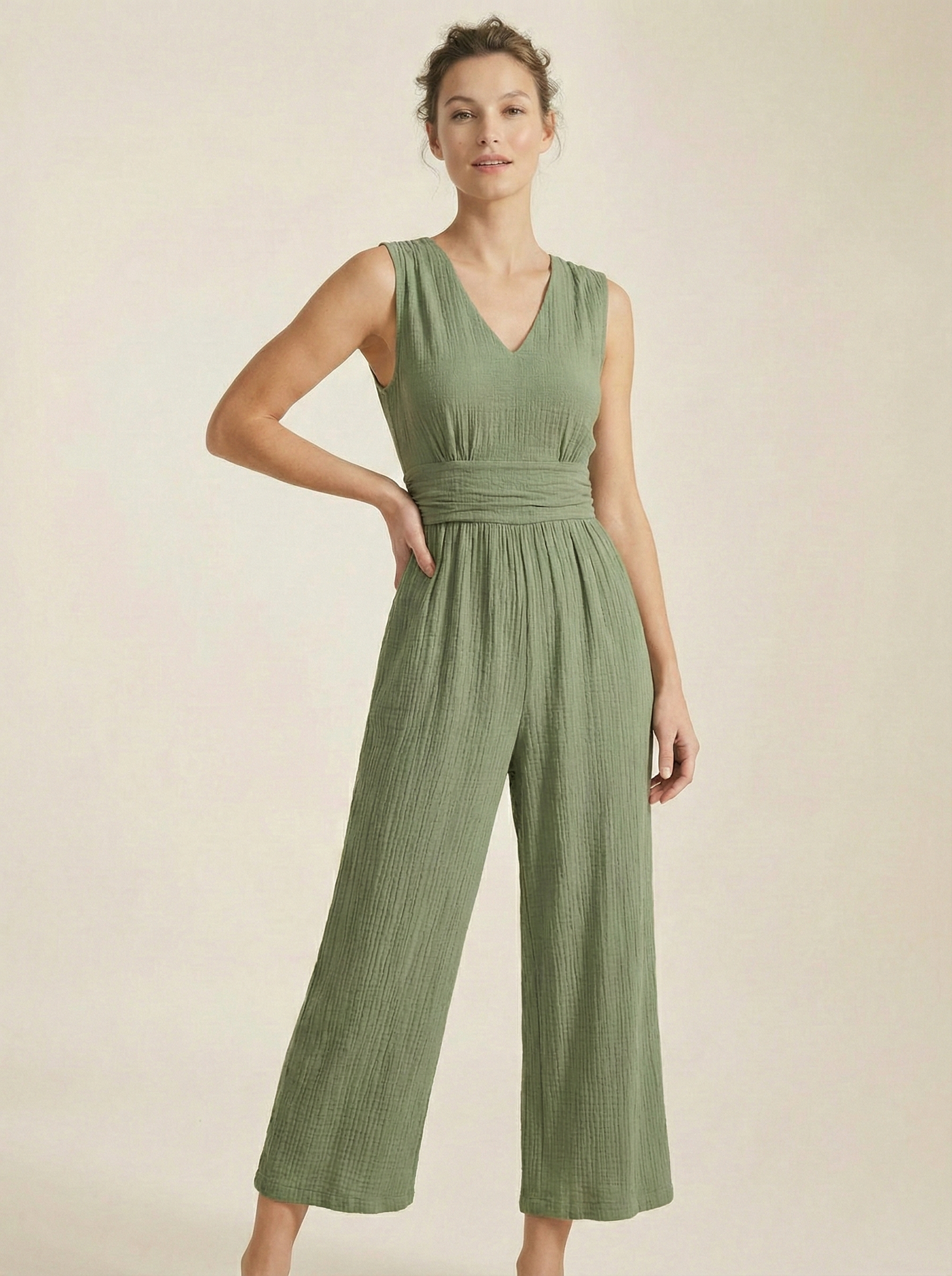 The Tuscany Crinkle-Cotton Jumpsuit