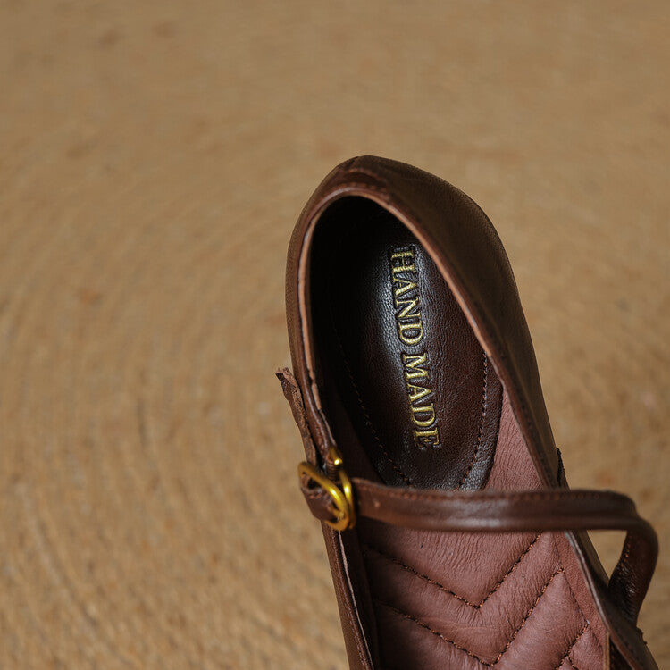 Aurelle Strap Leather Mary-Jane