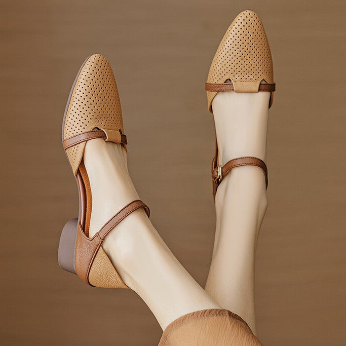 Calenne Leather Slingbacks