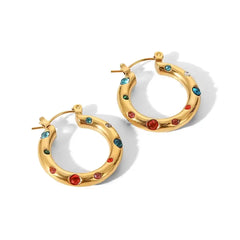 Gold Hoops - Colorful