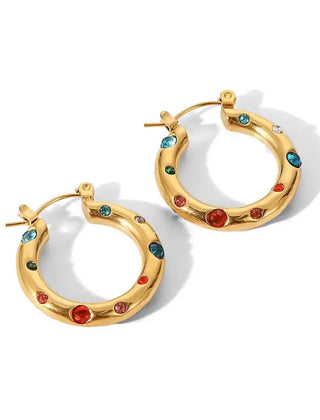 Gold Hoops - Colorful