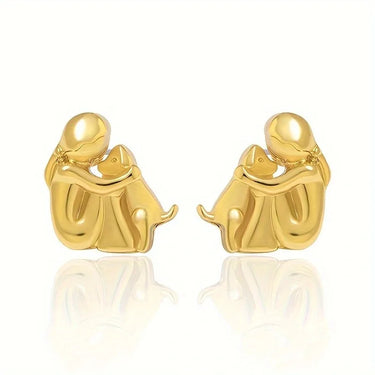 Silver and Gold Two-Tone Hug Earrings