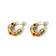 Gold Studs - Colorful
