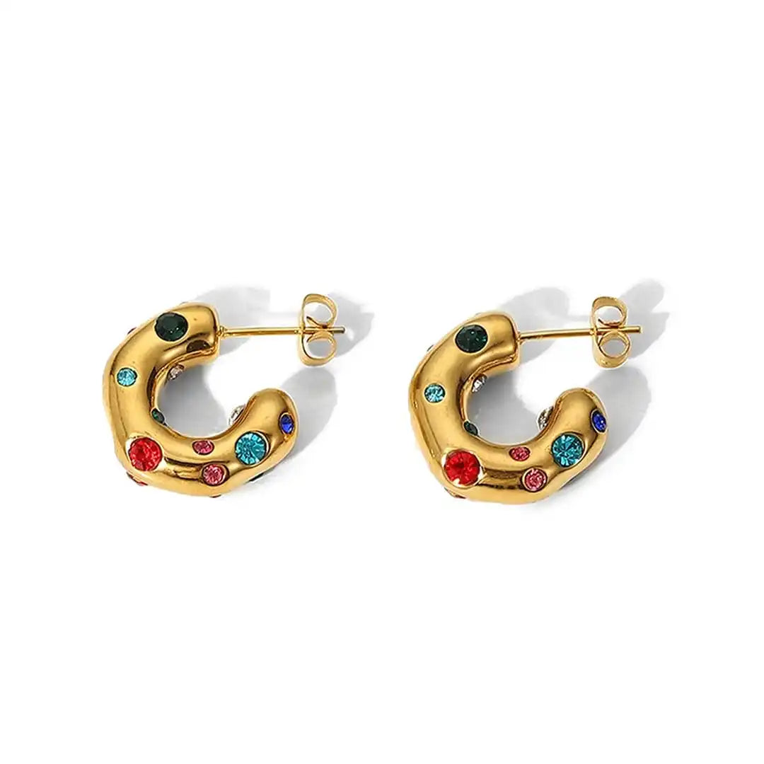 Gold Studs - Colorful