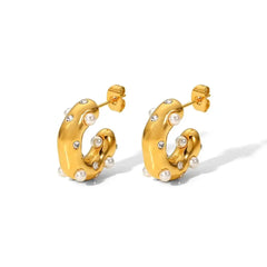 Gold Studs - Stones & Pearls