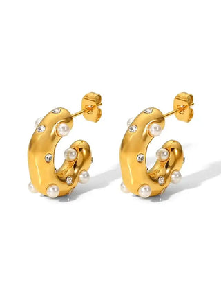 Gold Studs - Stones & Pearls
