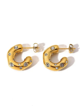 Gold Studs - Stones