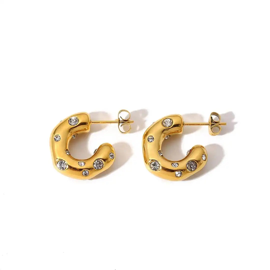 Gold Studs - Stones