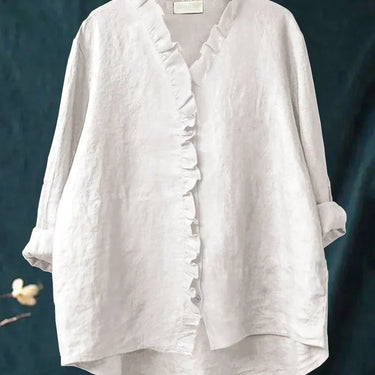 Lily | Casual Shirt with Ruffles in Cotton and Linen