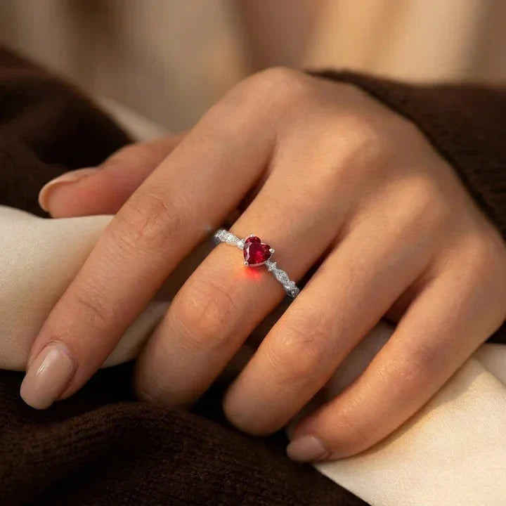 Gold Ruby Heart Ring