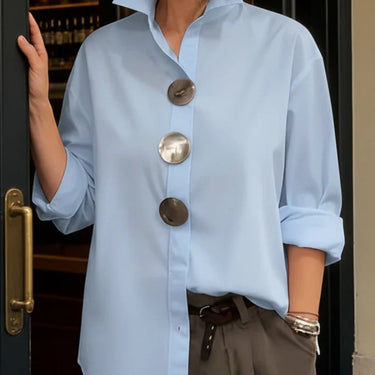 Rosaline | Statement Button Stand Collar Blouse