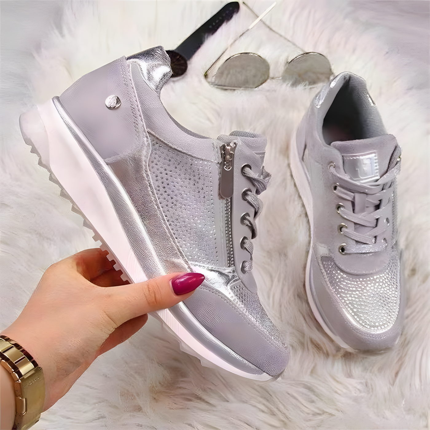 Ginette | Zip-Up Orthopedic Sneakers